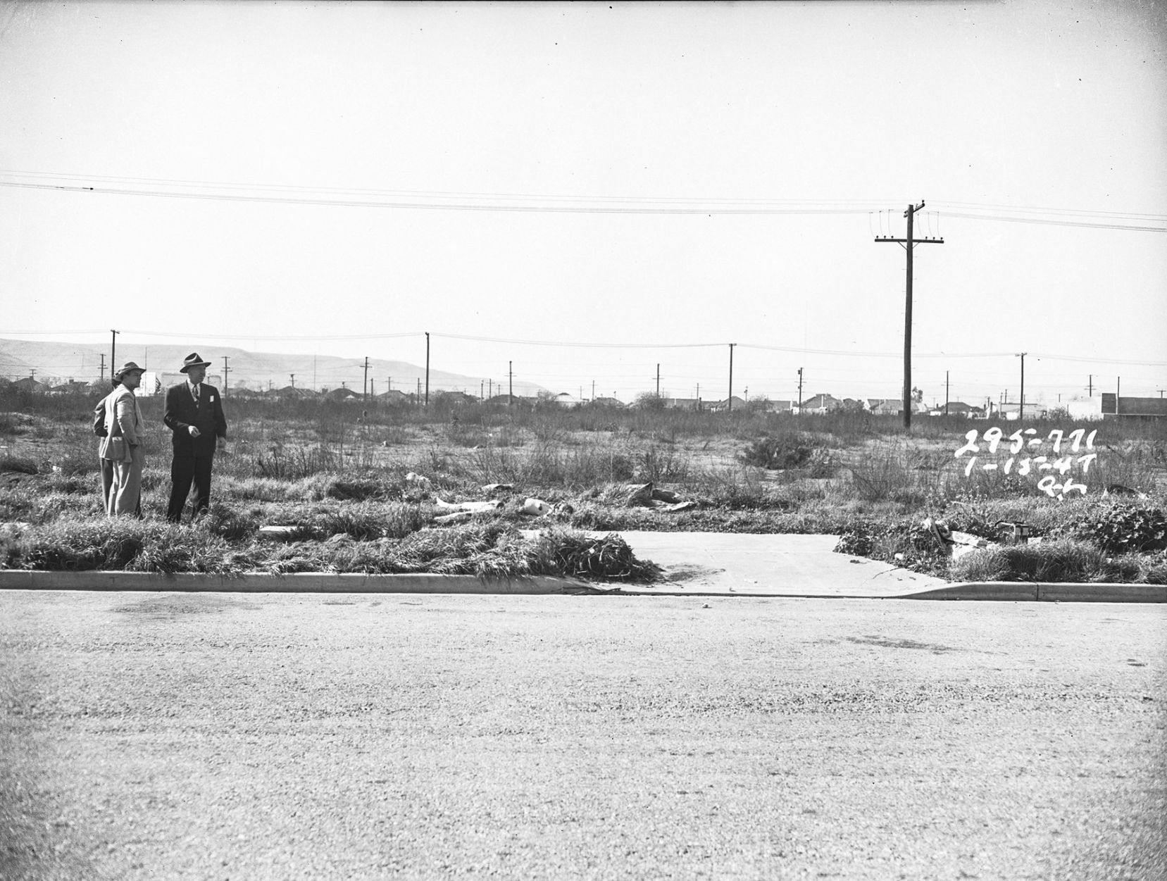 Empty field where Elizabeth Short Black Dahlia was found